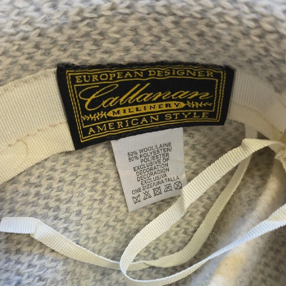 Callanan‎ Hat Wool Blend Knit Safari Hat With Chevron Band One Size - Picture 4 of 9